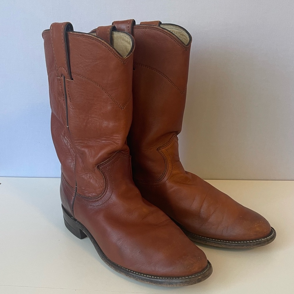 Justin Cowboy‎ Boots Brown Leather Youth 4.5/Women’s 5.5